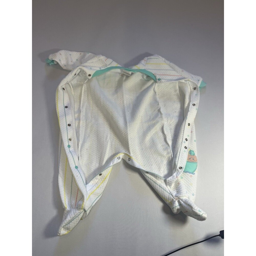 Vintage Carter’s Quilted Baby Sleeper One-Piece Pastel Stripe Footed - Picture 3 of 12